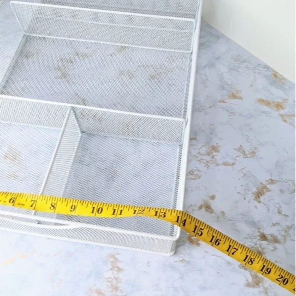 White Mesh Drawer Organizer Minimalist Vanity Storage Makeup Bathroom Organizer